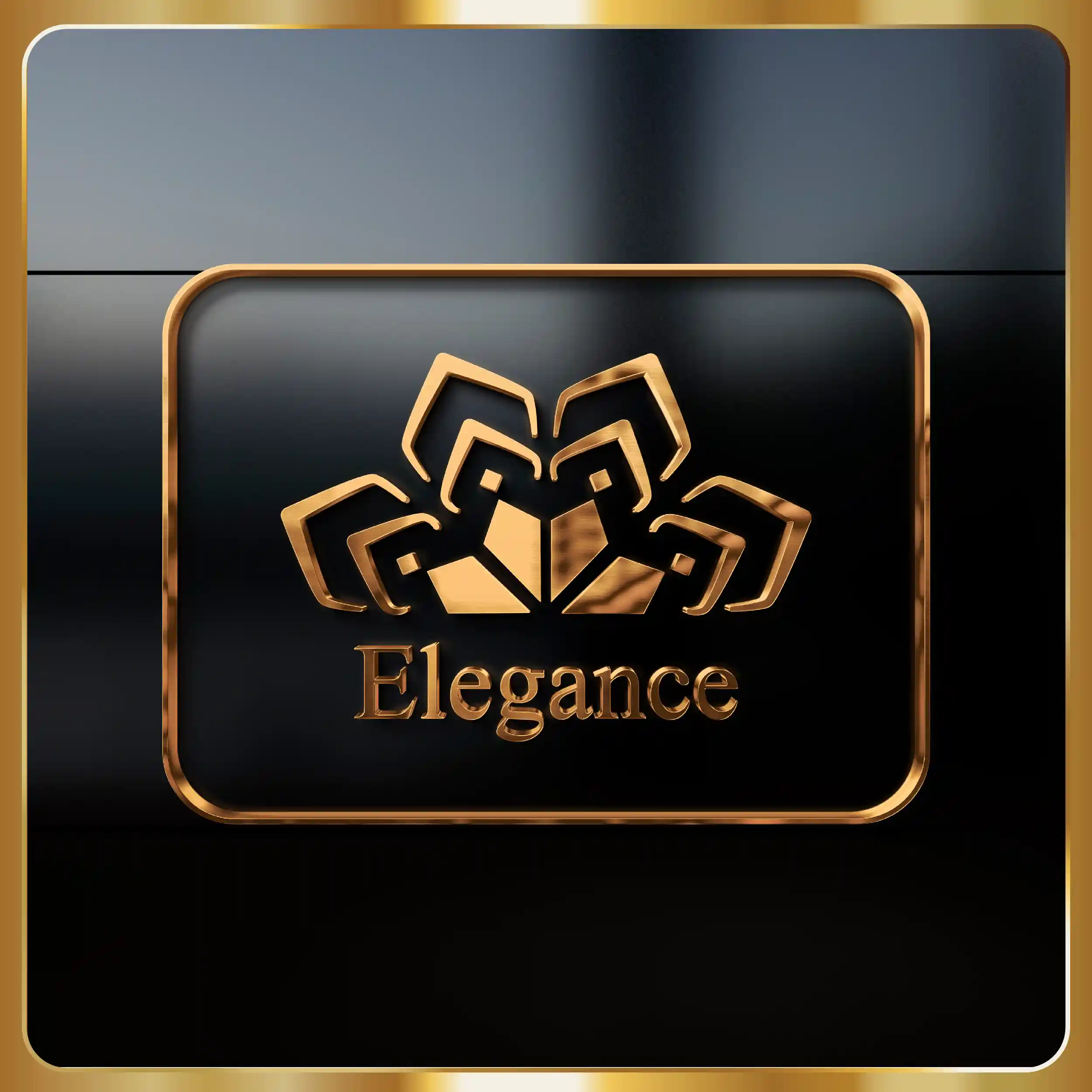 led sign with gold lettering on a black background.